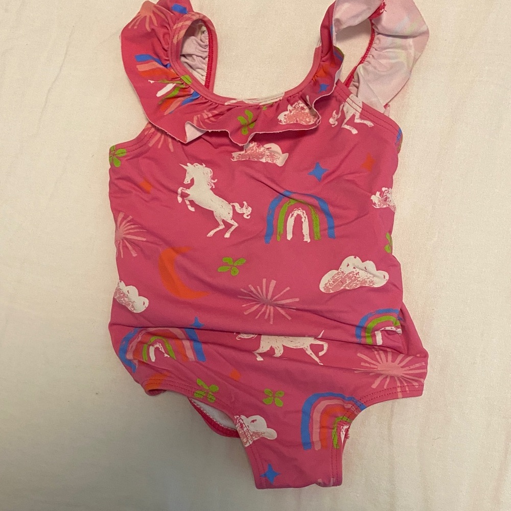 Hatley Pink Unicorn Kids Swim One Piece